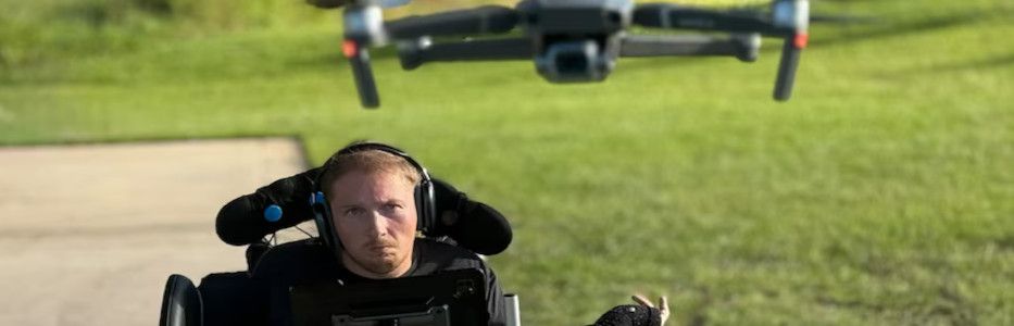 Man pioneers app to fly drones using head movements