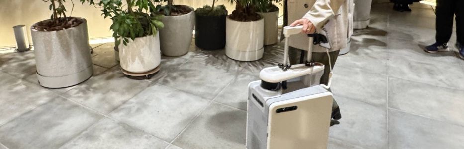 Trial of AI robot for visually impaired people put on show